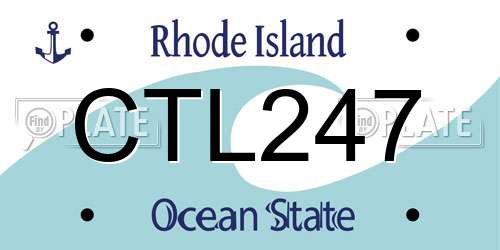 CTL247 Rhode Island License Plate