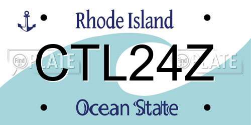 CTL24Z Rhode Island License Plate