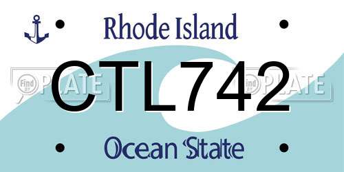 CTL742 Rhode Island License Plate