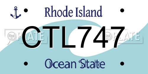 CTL747 Rhode Island License Plate