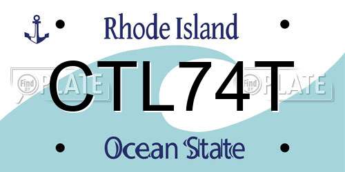 CTL74T Rhode Island License Plate
