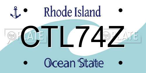 CTL74Z Rhode Island License Plate