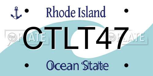 CTLT47 Rhode Island License Plate