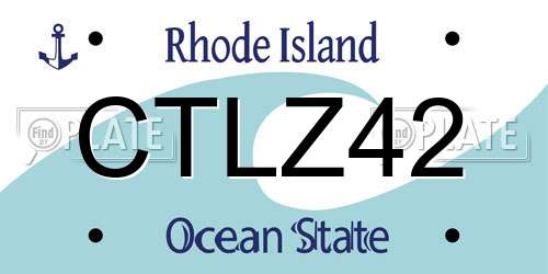 CTLZ42 Rhode Island License Plate