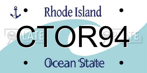 CTOR94 Rhode Island License Plate