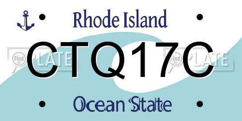 CTQ17C Rhode Island License Plate