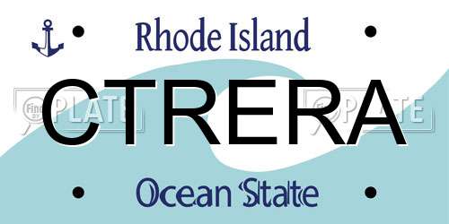 CTRERA Rhode Island License Plate