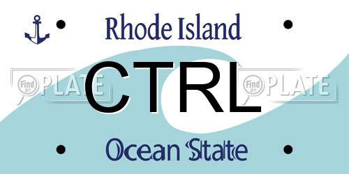 CTRL Rhode Island License Plate
