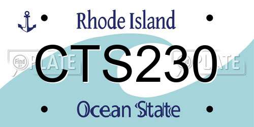 CTS230 Rhode Island License Plate