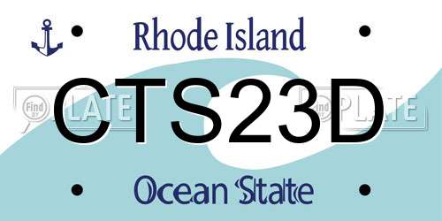 CTS23D Rhode Island License Plate
