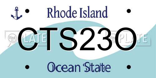 CTS23O Rhode Island License Plate
