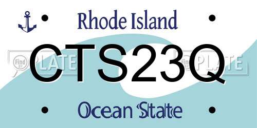 CTS23Q Rhode Island License Plate