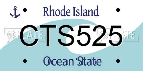 CTS525 Rhode Island License Plate