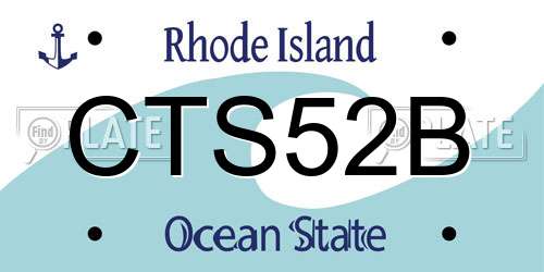 CTS52B Rhode Island License Plate