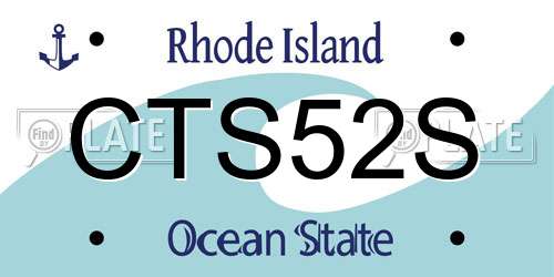 CTS52S Rhode Island License Plate