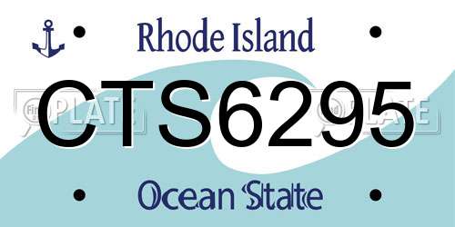 CTS6295 Rhode Island License Plate