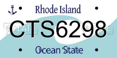 CTS6298 Rhode Island License Plate