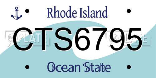 CTS6795 Rhode Island License Plate