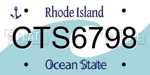 CTS6798 Rhode Island License Plate