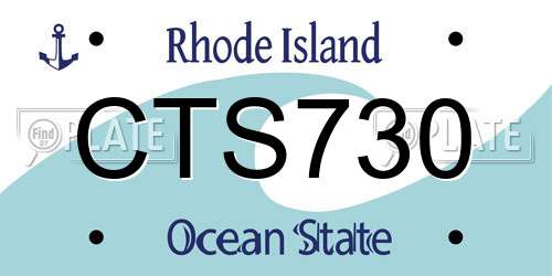 CTS730 Rhode Island License Plate