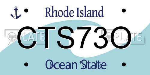 CTS73O Rhode Island License Plate