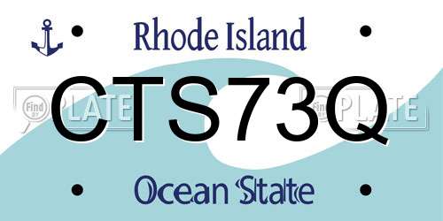 CTS73Q Rhode Island License Plate