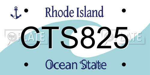 CTS825 Rhode Island License Plate