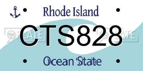 CTS828 Rhode Island License Plate