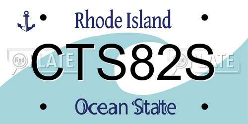 CTS82S Rhode Island License Plate