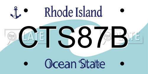 CTS87B Rhode Island License Plate