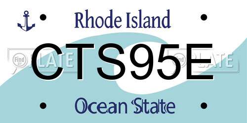 CTS95E Rhode Island License Plate