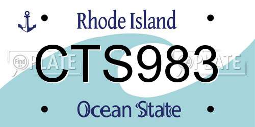 CTS983 Rhode Island License Plate