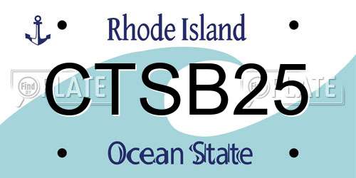 CTSB25 Rhode Island License Plate