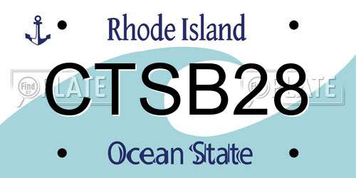 CTSB28 Rhode Island License Plate