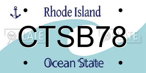 CTSB78 Rhode Island License Plate