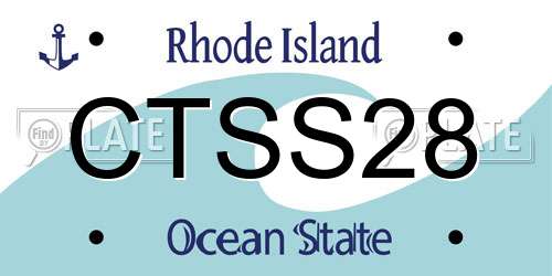 CTSS28 Rhode Island License Plate