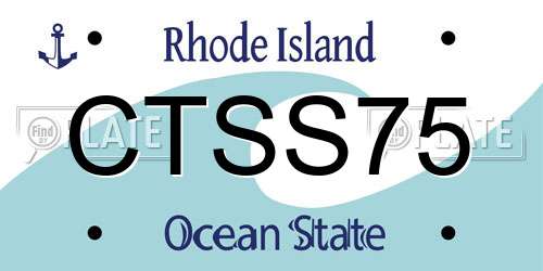 CTSS75 Rhode Island License Plate