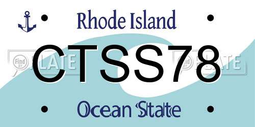 CTSS78 Rhode Island License Plate