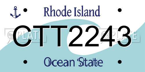 CTT2243 Rhode Island License Plate