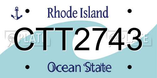 CTT2743 Rhode Island License Plate