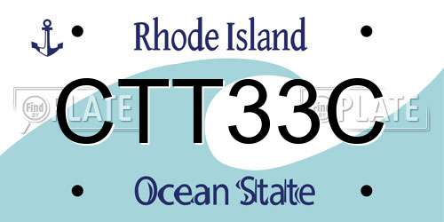 CTT33C Rhode Island License Plate