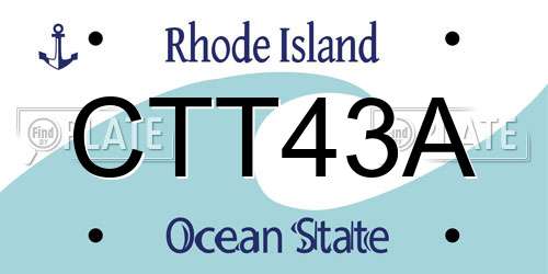 CTT43A Rhode Island License Plate