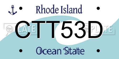 CTT53D Rhode Island License Plate