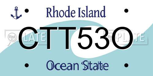 CTT53O Rhode Island License Plate