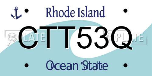 CTT53Q Rhode Island License Plate