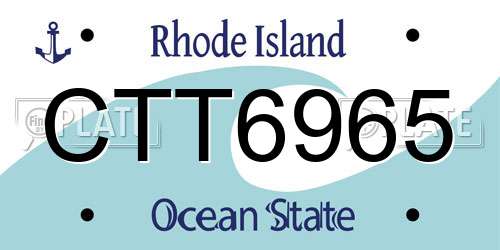 CTT6965 Rhode Island License Plate