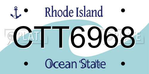 CTT6968 Rhode Island License Plate
