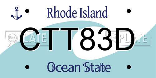 CTT83D Rhode Island License Plate