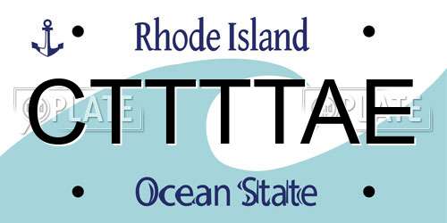 CTTTTAE Rhode Island License Plate