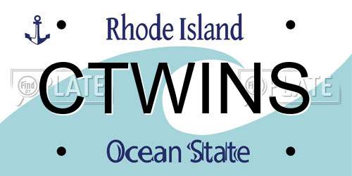 CTWINS Rhode Island License Plate